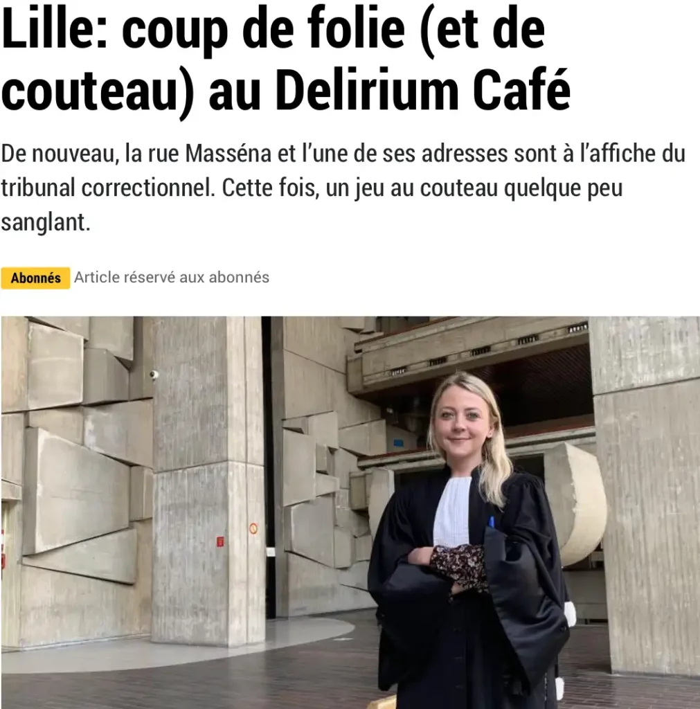Lille: coup de folie (et de couteau) au Delirium Café
